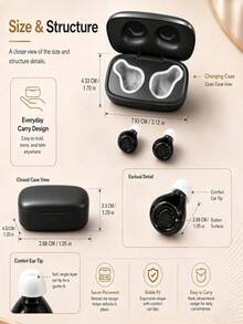 Long Lasting Rechargeable In Ear Sound Booster Portable Audio Amplifier Adjustable Volume Noise Suppression Lightweight Wearable Sound Enhancer For Daily Life Travel Watching TV Chatting With People - View 3