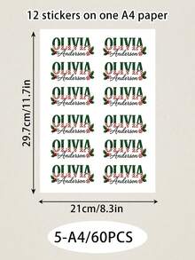 LICVIC Custom Christmas Name Sticker, Festive Plaid & Candy Cane Letter Decal, Personalized Christmas Labels Stickers, Customized Holiday Sticker, Christmas Gift, Customizable Christmas Decoration For Party Favors And Seasonal Gifts, Christmas Sticker - Style C - View 18