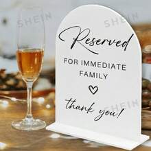 1pc 2D Flat HD Printing, Acrylic Reserved Seat Sign, Specially Designed For Wedding VIPs "Reserved For Immediate Family, Thank You!" Perfect For VIP Tables/Seats At Weddings And Receptions, Elegant Acrylic Keepsake For Formal Family Seating, - Multicolor - View 2