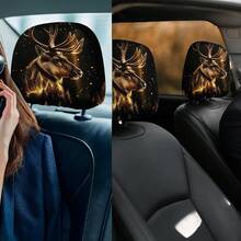 1pc Car Decoration Item Holiday Party Atmosphere Decor Headrest Cover, Car Headrest Decorative Sleeve - View 6