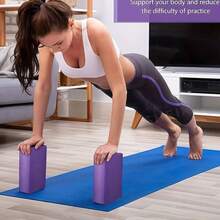 2pcs Yoga Bricks Soft Non-Slip With Beveled Edge Design, Suitable For Yoga, Meditation, Pilates And Other Sports. Helps Deepen Stretching And Improve Flexibility, Non-Slip Wear-Resistant High-Density Bricks, Enhances Flexibility Training Equipment, Lightweight And Durable Support Blocks - Purple - View 2
