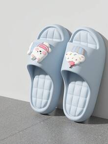 Summer New 3cm Thick Sole Cartoon West Highland Cake Puppy Patchwork Design Outdoor Fun Slippers Indoor Fashion Printed Design Women Home Slippers - Light Blue - View 9