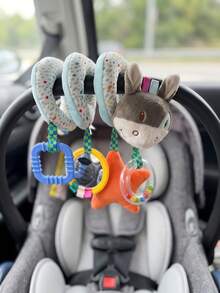 Baby Stroller And Car Seat Toys, Donkey And Elephant Plush Doll Decor, Suitable For Newborn Boys And Girls, Baby Holiday Essentials, 0-12 Months Plush Sensory Activity Toys, Baby Christening Birthday Gift, Christmas Halloween Best Gift, Travel Essentials - Blue - View 2