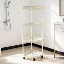 1-Piece Modern Style 3/4/5-Tier Corner Shelf, Foldable, Requires Self-Assembly, Suitable For Bathroom, Kitchen, Cosmetics And Toiletries, Multi-Functional Storage Basket - Multicolor - View 15