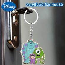Disney Monster Family Cartoon Pattern Acrylic Pendant With Chain, Suitable For Bags, Keys And Car Keys, Travel Accessory Gift, Cute Floral Keychain Design, Smooth Surface, Keychain, Decorative Keychain, Cartoon Keychain, Christmas Gift, Fan Gift, 2D Flat Gift, Holiday Gift, Home Decor, Halloween Gift, Christmas Gift - Multicolor - View 4
