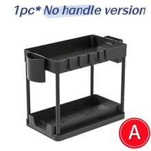 1pc Double Layer Storage Rack, Drawer-Style Organizer With Hooks And Hanging Cup, Suitable For Under Sink, Kitchen, Bathroom And More - Black - View 13
