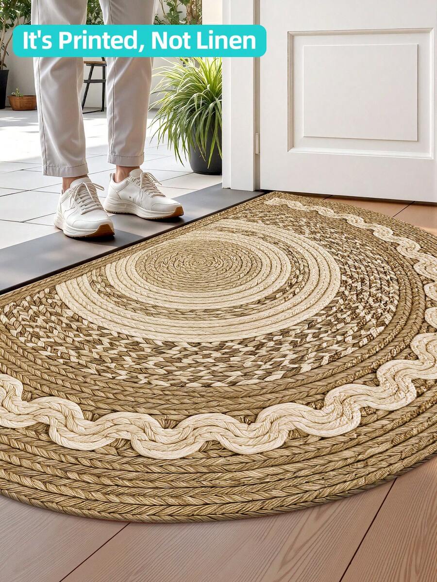 1 tấm thảm chùi chân ngoài trời 3D phong cách Bohemian hình bán nguyệt, thảm chào mừng hành lang mặt lưng TPR chống trượt, phù hợp cho phòng tắm, trong nhà, hành lang, phòng ngủ, phòng khách, thảm trang trí cạnh giường, giặt máy dễ làm sạch, thảm lối vào trang trí nhà mùa thu