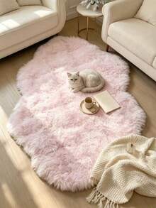 1 pièce Tapis doux asymétrique en forme de nuage hexagonal rose, matériau doux confortable et moelleux, tapis de salon, tapis de chambre, tapis d'entrée, tapis de cuisine, tapis de salle de bain, tapis de salle de jeux, tapis de bureau, tapis de dressing, tapis épaissi, tapis d'automne/hiver, tapis en fourrure, tapis épais - Multicolore - Voir 3
