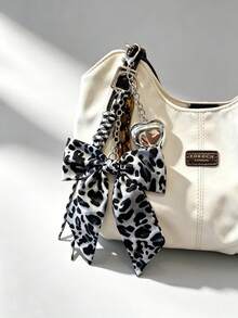 1pc Italian Fashion Handmade Woven Ribbon Leopard Print Bow Pendant Charm For Women Handbags, Tote Bags, Car Keychains - Multicolor - View 14
