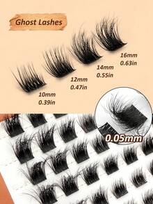 Sibeuna 64片天使睫毛 0.05mm細軟簇裝接睫毛，10-16mm D捲度單根睫毛，輕盈自然靈動，幽靈睫毛效果接睫毛 - D - 查看 3
