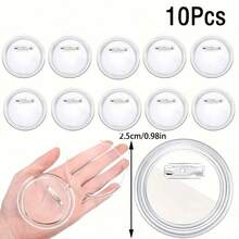 5/10/15/20/30/40/50Pcs Acrylic Button Pin Badge Round Transparent Blank Button Badge Kit, For Craft DIY Badge Making Supplies - Multicolor - View 15