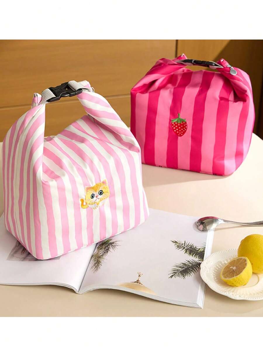 1pc Roll-Up Bento Bag Lunch Box Bag Insulated Bag Handbag Bento Bag Commuter School Office Portable Large Breakfast Lunch Bag Rice Bag - Multicolor - View 1