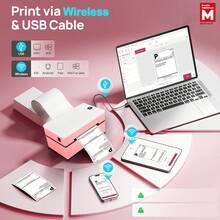 Marklife 4x6 Wireless Thermal Shipping Label Printer For Small Business Compatible With Smartphone And Computer Used For Shipping Labels, Barcode, QR Code, Thanks Labels, Logo Labels, Portable Thermal Label Printer, With 35 Label Stickers - Multicolor - View 4