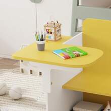 2 In 1 Wooden Children Table With Chair, Small Kids Table And Chair Set With Storage Box, Suitable For Kids Children Toddlers Boys Girls, Yellow - Yellow - View 6