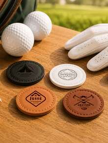 Personalized Golf Ball Marker, PU Leather Customized Golf Ball Marker, Golf Player Gift, Golf Travel, Anniversary Golf Gift, Birthday Golf Gift - Multicolor - View 5