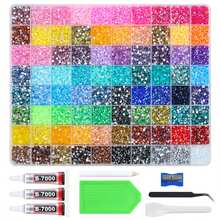 This 72-Color Mixed-Color Rhinestone Set Is A DIY Flat-Back Resin Rhinestone And Water Rhinestone Set Suitable For Decorative Crafts. It Includes 72 Colors Of Flat-Back Resin, Two Tubes Of B7000 Jewelry Glue, And A Tweezers Tool Kit. Suitable For DIY Handicrafts, Clothing, Shoes, Phone Cases, Mugs, Shoes, Holiday Gifts, And As A Handmade Gift For Girls. - 72-compartment With Accessories - View 6