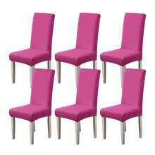 1/2/4/6pcs Solid Color Chair Covers, Decorative Dust-Proof Elastic Full-Coverage Chair Covers, Removable And Washable - Multi-color - View 34