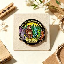 Outdoor Adventure Enamel Pin Set, Cryptid Support Group, Bird Nerd, Leave No Trace, Nature Lapel Brooch Backpack Decor, Unique Gift For Outdoor Lovers - Multicolor - View 8