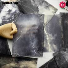 Ruonaorou 12pcs/Set Vintage Dark Clouds & Lightning Gothic Style Translucent Vellum Paper Junk Journal Material, Premium Translucent Dark Clouds & Lightning Vellum Paper For Planner, Journal, Diary, Envelope, Greeting Card Decoration DIY Junk Journal (2D Flat A5) - A - View 4