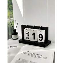 Flip Perpetual Calendar, Desk Calendar, Replaceable Month & Date Cards Desktop Ornament, Minimalist Desk Decor, Suitable For Home, Study, Office, Creative Gift - Christmas Gift - Birthday Gift - Perfect Gift - Holiday Gift - Small Gift - Multi-color - View 5