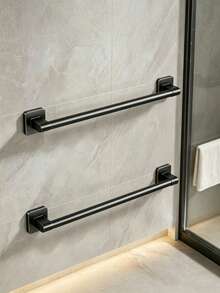 1pc Punch-Free Towel Rack, Bathroom Wall-Mounted Towel Bar, Single-Bar Bathroom Towel Rack, Slipper Storage Rack, Bathroom Towel Rod, Wall Storage Rack, Suitable For Home Decoration And Bathroom Decoration, Easy To Install - Multicolor - View 7