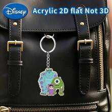 Disney Monster Family Cartoon Pattern Acrylic Pendant With Chain, Suitable For Bags, Keys And Car Keys, Travel Accessory Gift, Cute Floral Keychain Design, Smooth Surface, Keychain, Decorative Keychain, Cartoon Keychain, Christmas Gift, Fan Gift, 2D Flat Gift, Holiday Gift, Home Decor, Halloween Gift, Christmas Gift - Multicolor - View 2