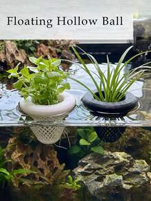 1PC Bathtub Floating Planter, Hollow Floating Planter, Water Tank Decoration, Suitable For Transparent Water Tank Decorations, Floating Plant Water Bowl Planter, Green Plant Decorative Pot - A - View 3