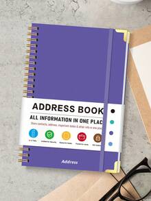 1pc 8.39x5.91in Spiral Address Book With A-Z Tabs, Contact Pages For Name, Address, Phone, Email & Notes, Halloween Notebook For Office Decor And Accessories, Nurse Essentials, Bible Study Materials - Rectangle - View 7