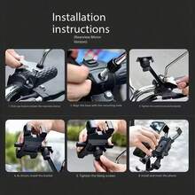 1 cái giá đỡ điện thoại gắn gương chiếu hậu xe đạp xe máy chống rung chống lắc cho shipper, giá treo điều hướng cho xe đạp điện, xe máy, xe đạp địa hình, thiết kế chống trượt rảnh tay, tương thích với điện thoại thông minh và máy tính bảng, phụ kiện xe máy - màu đen - Xem 6