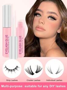 1pc 5ML Eyelash Glue, White Transparent, Exquisite & Long-Lasting, Waterproof, Super Strong Adhesion, Anti-Shedding, Suitable For Single DIY Eyelash Extensions, Waterproof Strip And Cluster Eyelash Glue, Gentle & High Viscosity, Suitable For Beginners - White - View 3