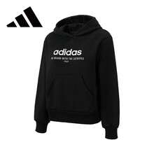 Adidas 新款女式休閒舒適運動連帽套頭衛衣 - 黑色 - 查看 2