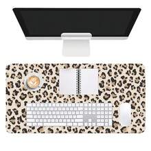 Leopard Print Leather Mouse Pad Beige Brown Thick Durable Keyboard Leather Pad For Office Home Gaming Birthday Gift For Gamers Students Professionals Desktop Laptop Home Office Desk Accessories Minimalist Design - View 5