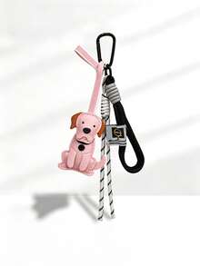 Cute PU Labrador Retriever Bag Charm Keychain, Dog Pendant With Braided Rope Lanyard, Car Keychain, Bag Decoration, Gift For Women, Dog Lovers - Multicolor - View 13