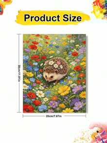 DIY Digital Oil Painting Kit - Hedgehog In The Flower Bushes, Beginner Canvas Art Handmade Painting Craft, Home Decor For Living Room, Bedroom, Holiday Gift, Includes Painting Tools. - Sets - View 11