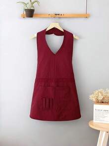 Fashionable Halter Neck Button Apron Sleeveless Kitchen Home Cooking Waist Tie, Suitable For Catering Nail Salon Beauty Parlor Adult Workwear - Multicolor - View 9
