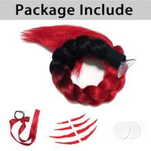 Wig Braid For Helmet Decoration,Helmet Braids With Monster Claw Reflective Scratch Stripe Vinyl Sticker And Detachable Bow Ribbon,Motorcycle Helmet Wig Braid, Many Colors Bicycle Helmet Braids Hair Tails (Helmet Not Included) - Multicolor - View 9