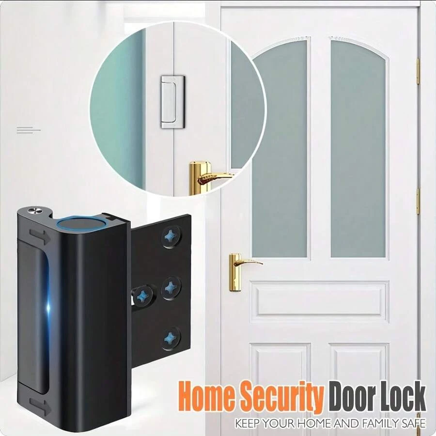 2 Pieces Of Security Door Reinforcement Locks, Door Reinforcement Locks With 3-Inch Door Stop, Upgraded Night Locks Capable Of Withstanding 800 Lbs Of Inward Opening Force To Protect Your Home, Suitable For Professional Work And Industrial Use