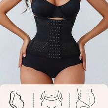 Cinta Modeladora de Alta Compressão para Mulheres, Modelador para Cintura e Barriga, Suporte Abdominal para Uso Diário e Fitness  > - Preto - Visão 2