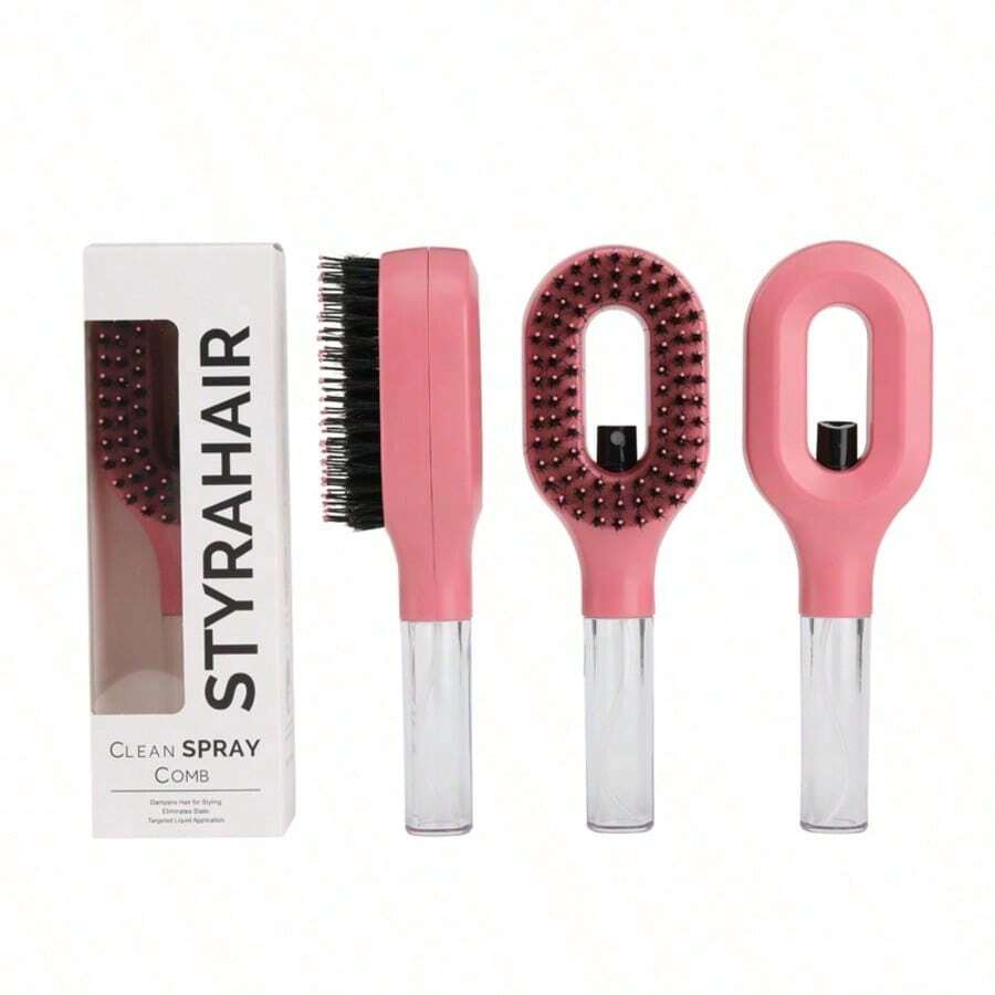 Portable 2-In-1 Spray Hair Comb, Refillable Fine Mist Built-In Water Spray Nozzle, Anti-Static Hair Brush, Suitable For Wet Hair, Dry Hair, Curly Hair, Thick Hair, Adults And Children