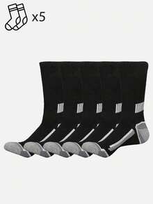 1/5/10/20 Pairs Men's Sports Mid-Calf Socks, Simple & Comfortable, Outdoor Fitness Socks - Multicolor - View 22