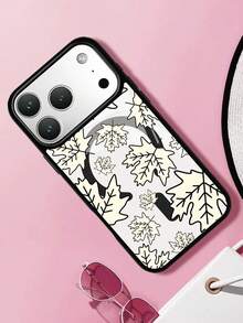 XUSTIO Autumn Maple Leaf Magnetic Phone Case, Full Coverage Shockproof Anti-Drop, 2 Colors Available, Compatible With Apple 12 13 14 15 16 17 18 Pro ProMax Plus, Daily Commute Holiday Gift Highly Attractive Protective Cover - Black - View 6