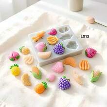 Mini Multi-Cavity Fruit Shaped Silicone Mold, 9 Styles Fruit & Vegetable Handmade Aromatherapy Candle Car Decor Soap Soft Mold - Mini Fruit - View 1