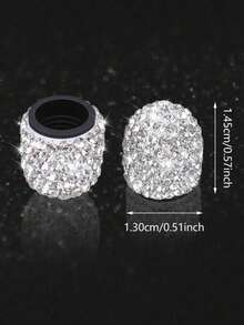 4pcs Rhinestone Valve Stem Caps Universal Car Tire Cap Full Crystal Auto Tire Valve Core - A - View 5