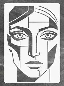Large Reusable Face Template, Suitable For Painting, Scrapbooking Decoration And DIY Crafts - Base With Face Template, Can Be Used On Walls, Floors, Furniture, Pillows, Photo Frames - 11.7 Inch X 8.3 Inch Template - A - View 7