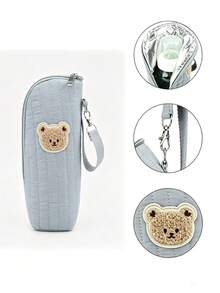 1pc Cartoon Bear Portable Baby Bottle Storage Bag, Outdoor Convenient Style, Can Be Hung On Stroller - Multicolor - View 6