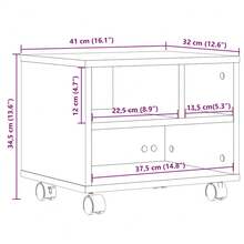 Soporte para impresora vidaXL con ruedas, blanco, 41x32x34,5 cm - Blanco - Ver 11