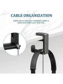 1pc Desk Clamp Headset Holder, 360° Rotating Headphone Stand, No-Drill Desk Clamp Headset Holder, 360 Degree Rotating Headphone Stand, Miscellaneous Storage Rack, Internet Cafe Headset Stand, Hanging Storage Support Rack - Multicolor - View 8