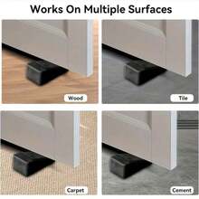 4pcs Heavy Duty Door Stoppers - Non-Slip Serrated Grip Door Wedges, No Installation Required, Durable Rubber Material - Anti-Collision Door Stoppers, Suitable For Home, Office, Commercial Use - Floor Protector & Door Stabilizer, Home Accessories - Square - View 3