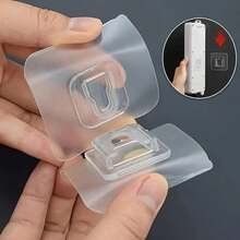 2pcs No-Drill Mother-Daughter Buckle Strong Adhesive Hooks, Traceless Adhesive Hook Fastener, Multi-Function Wall Hanging Hook Clip - Multicolor - View 3