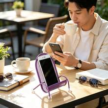 1pc Cute Chair Shaped Phone Stand, Universal Slouchy Desktop Phone Holder, Stable Non-Slip Bedside Stand, Phone Accessories, Office Desk Accessories - Multicolor - View 4
